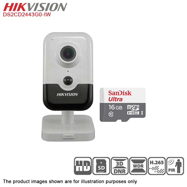 Buy Ipohonline Hikvision Ds 2cd2443g0 Iw 4mp H 265 Exir Fixed Cube Ir Wi Fi Network Ip Camera With Wireless And Microsd Support Foc 16gb Microsd Online Eromman