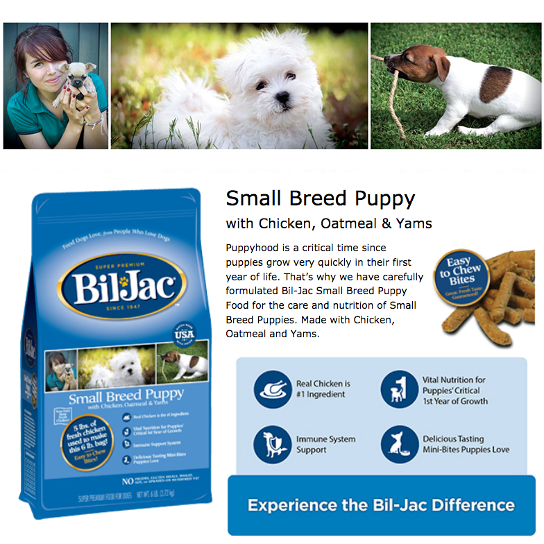 Bil jac small breed puppy food sale