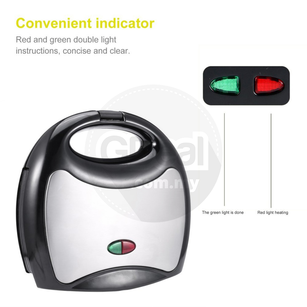 Gdeal Sandwich Maker Electric Toaster With Non Stick Plate (Silver)