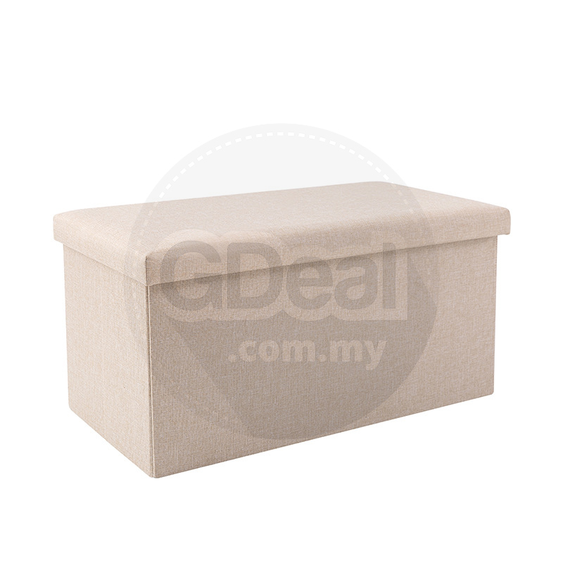 Clothes Toys Book Cotton Linen Collapsible Storage Stool (4 Colors)