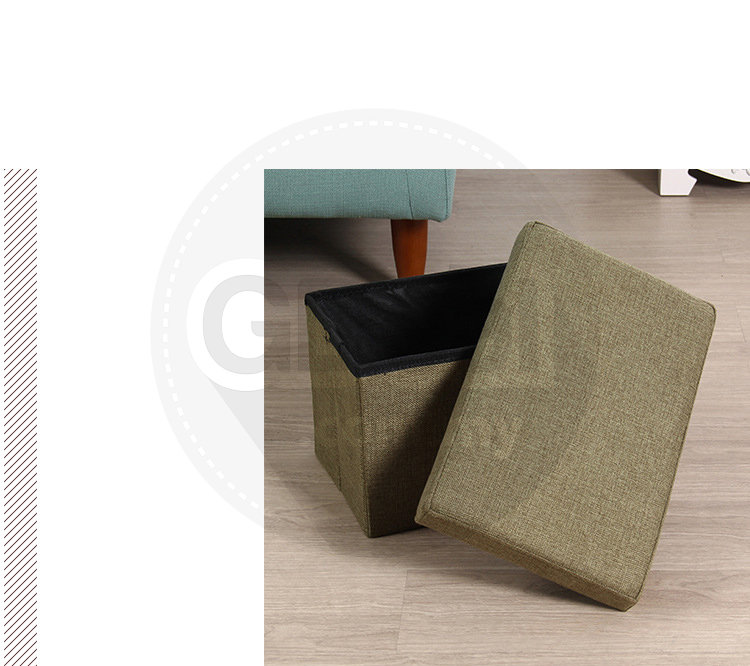 Clothes Toys Book Cotton Linen Collapsible Storage Stool (4 Colors)