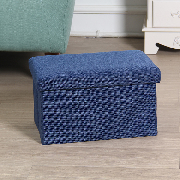 Clothes Toys Book Cotton Linen Collapsible Storage Stool (4 Colors)