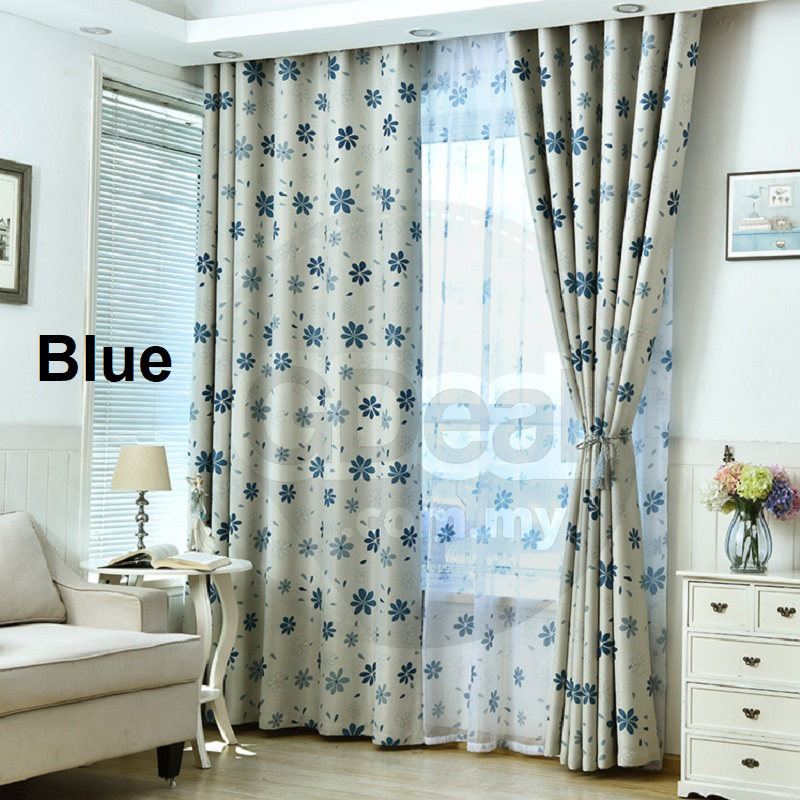 Window Curtain Drape Panel Sheer Flower Pattern - 100cm x 250cm
