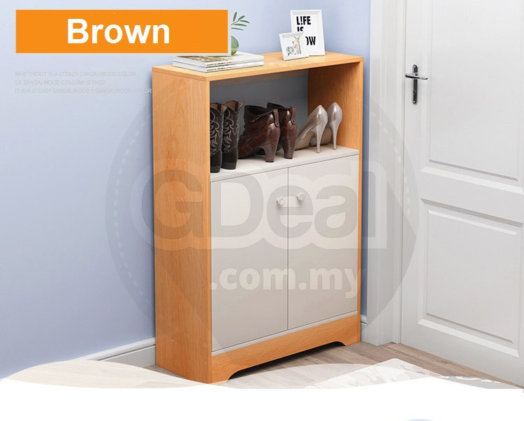 Solid Wood Shoe Cabinet Ultra-Thin L112 ( 3 Colors)