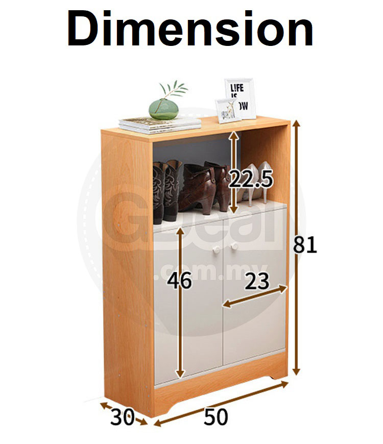 Solid Wood Shoe Cabinet Ultra-Thin L112 ( 3 Colors)