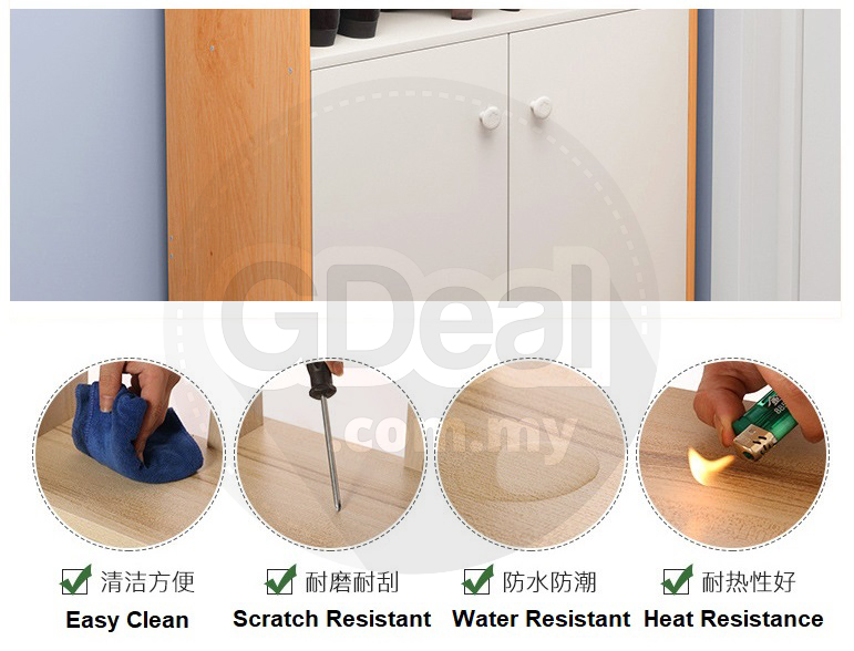 Solid Wood Shoe Cabinet Ultra-Thin L112 ( 3 Colors)