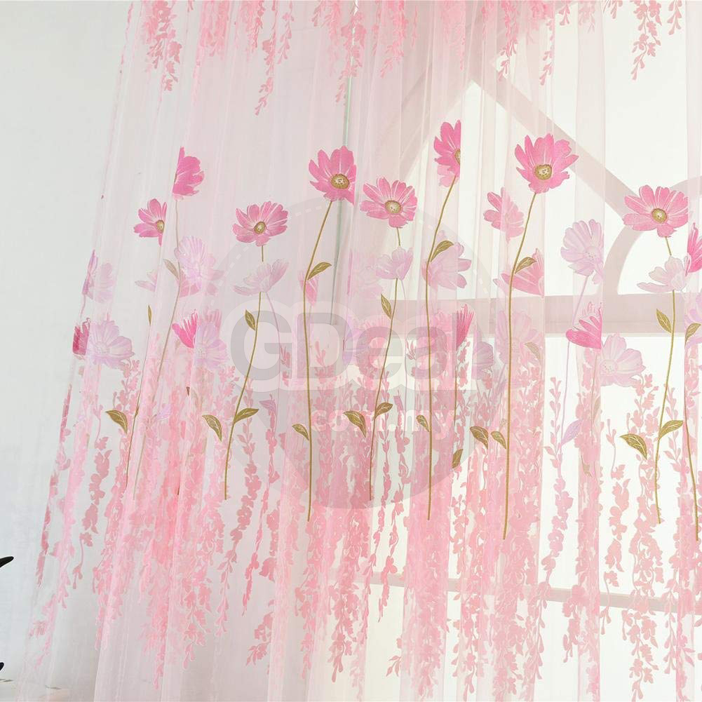 Beautiful Fresh Flower Printed Window Curtain - 100 x 200CM (3 Colors)