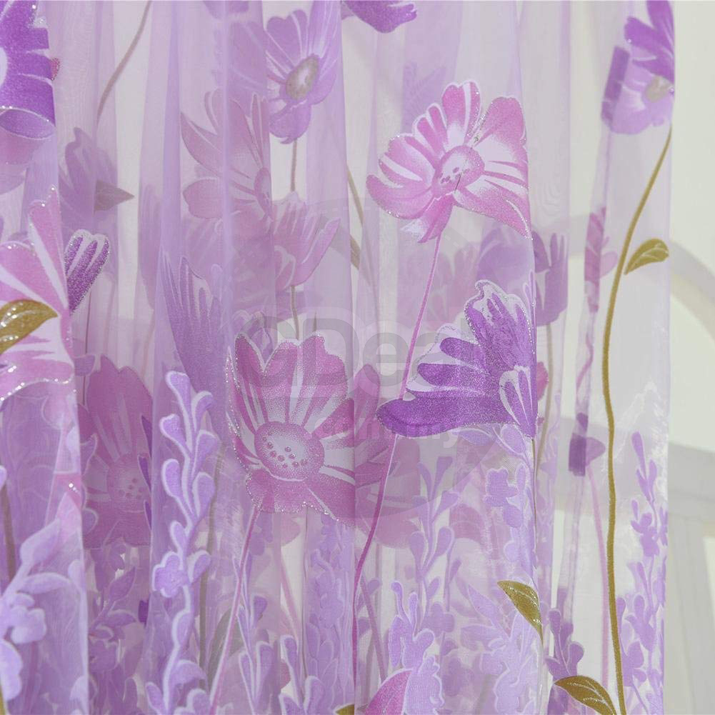 Beautiful Fresh Flower Printed Window Curtain - 100 x 200CM (3 Colors)