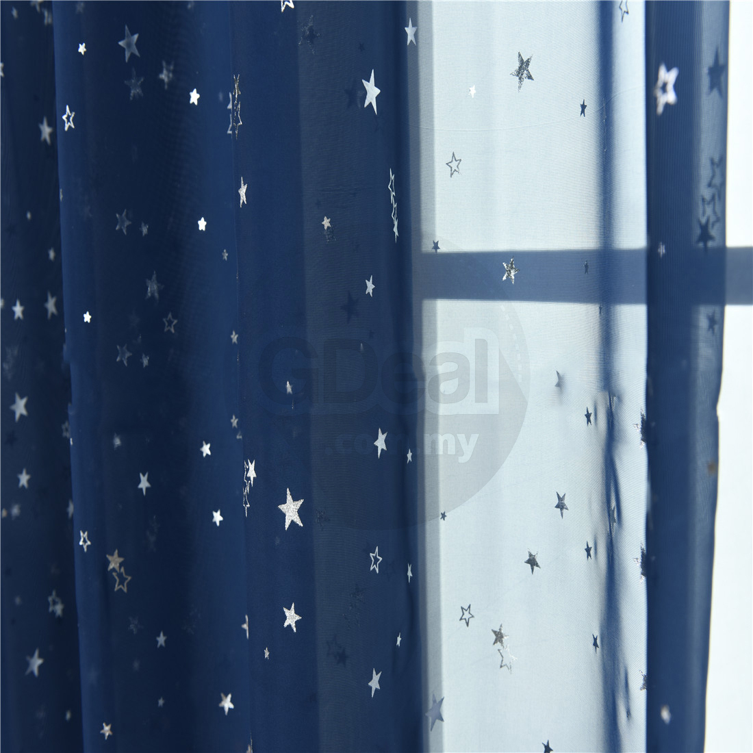 1pcs Star Printed Window Curtain Home Decor - 2 Sizes (3 Colors)