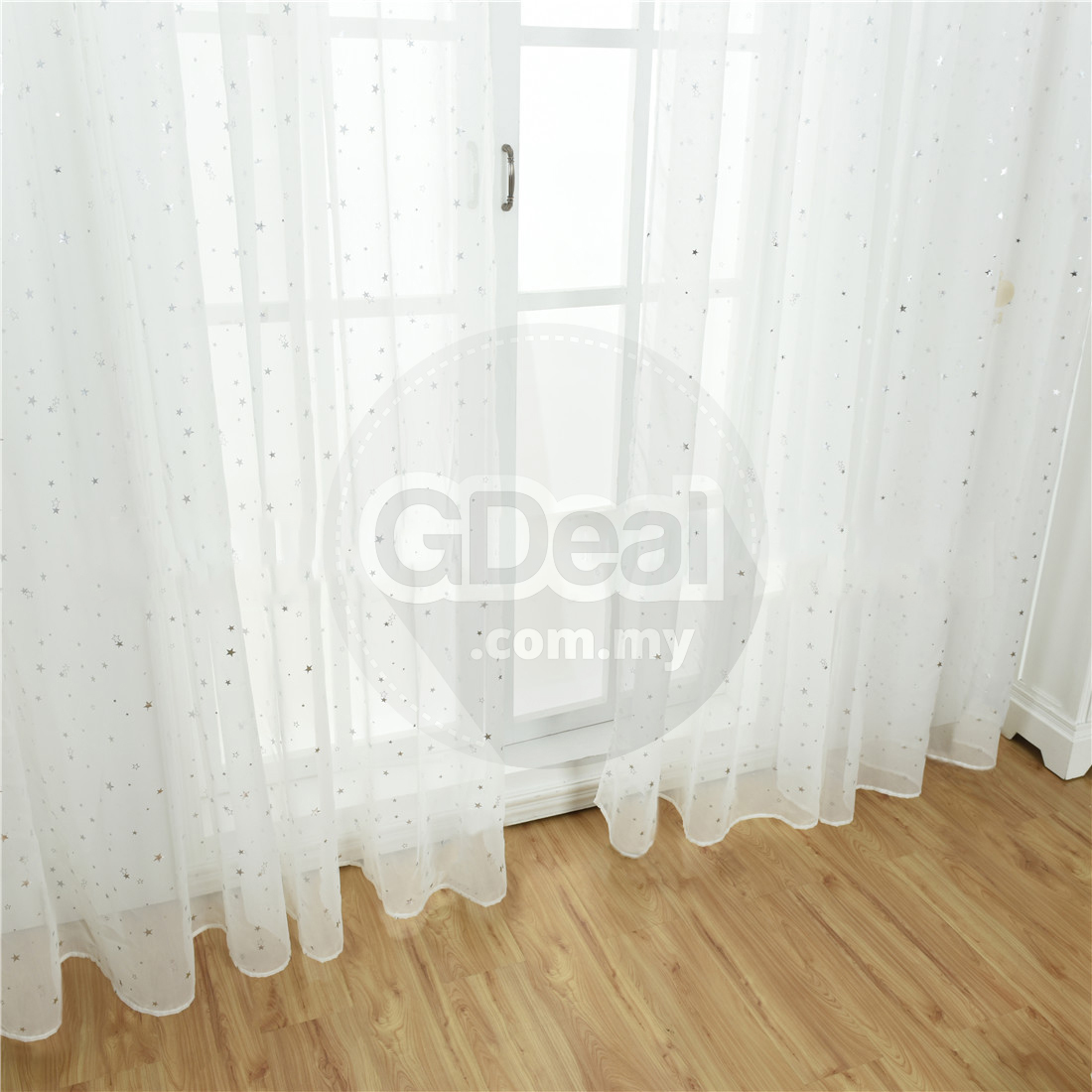1pcs Star Printed Window Curtain Home Decor - 2 Sizes (3 Colors)