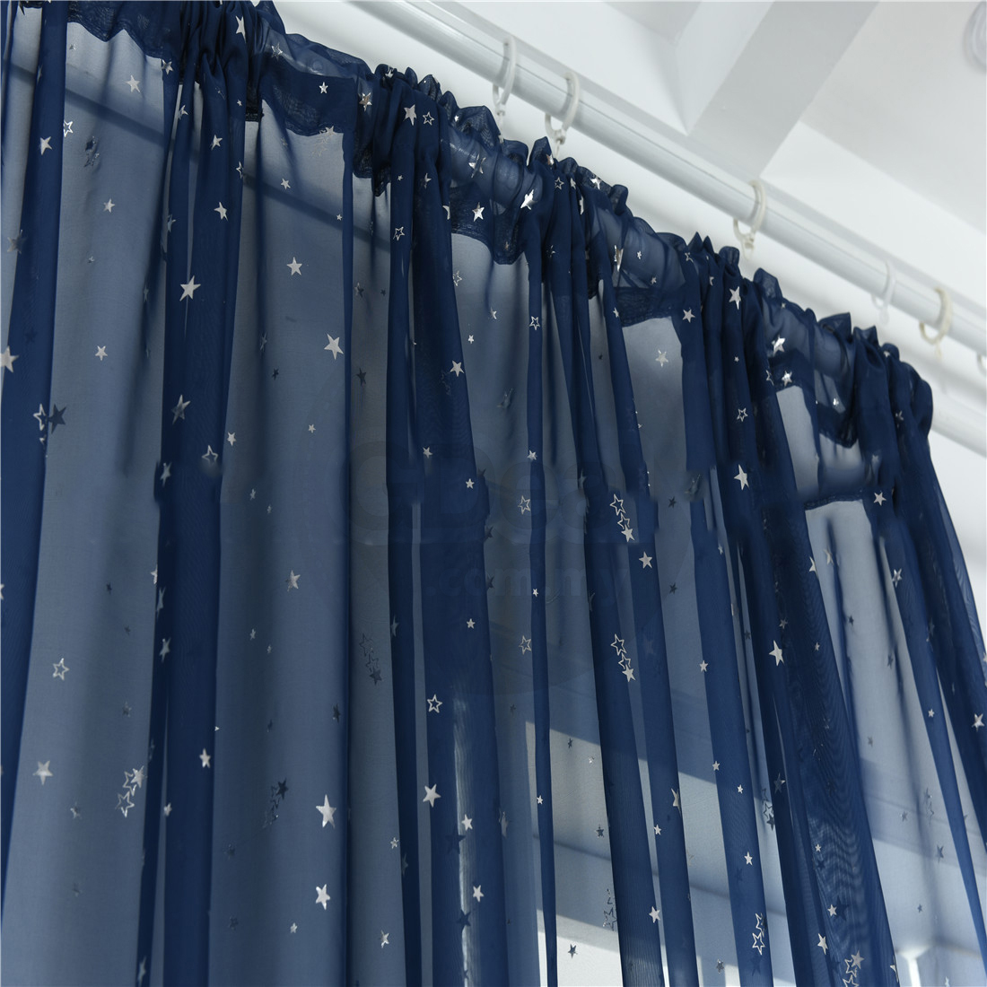 1pcs Star Printed Window Curtain Home Decor - 2 Sizes (3 Colors)