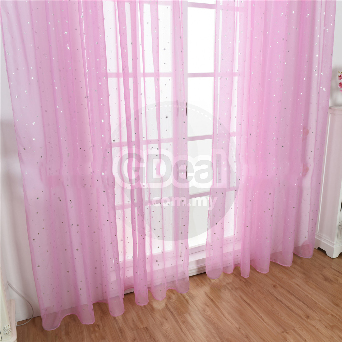 1pcs Star Printed Window Curtain Home Decor - 2 Sizes (3 Colors)