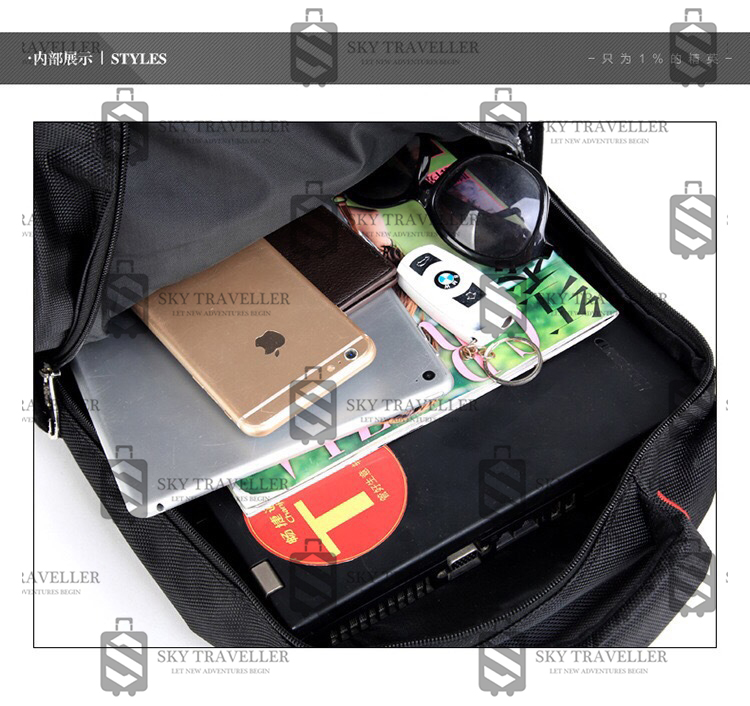 Travel Laptop Backpack by Sky Traveller SKY339 ( Black)