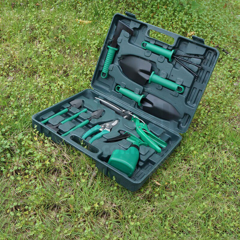 10 in 1 Outdoor Home Garden Hand Tools Planting Utensils Set (Green)