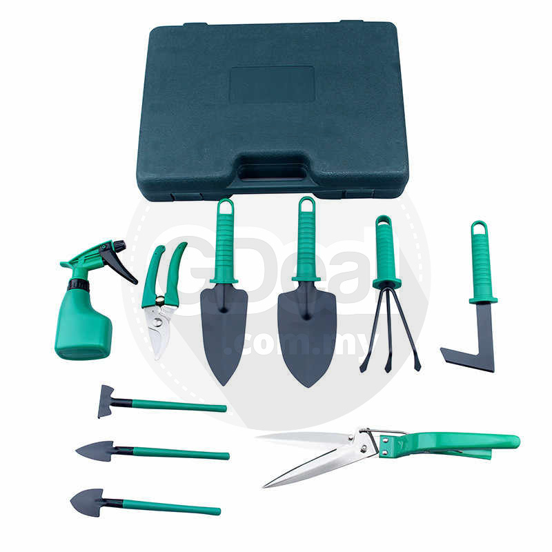 10 in 1 Outdoor Home Garden Hand Tools Planting Utensils Set (Green)