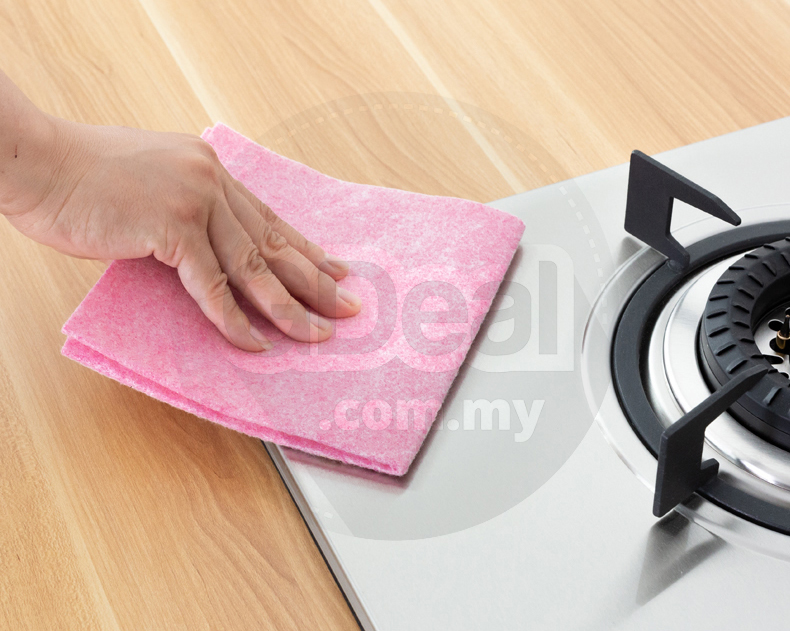8 Pcs Home Non Stick Oil Rag Dishcloth Kitchen Towel (Pink)