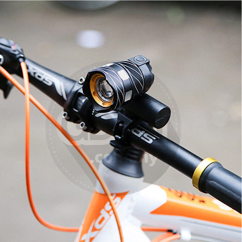 USB Rechargeable T6 LED Bike Lamp Cycling Light Torch (2 Colors)