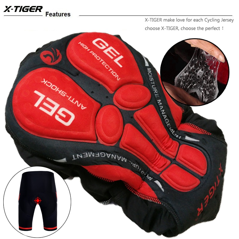 X-Tiger Coolmax 5D Cycling Shorts Shockproof - 5 Sizes (Red Blue)