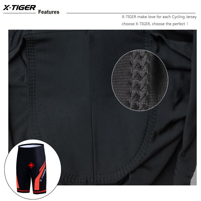 X-Tiger Coolmax 5D Cycling Shorts Shockproof - 5 Sizes (Red Blue)
