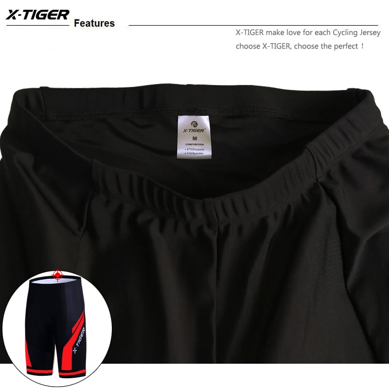 X-Tiger Coolmax 5D Cycling Shorts Shockproof - 5 Sizes (Red Blue)