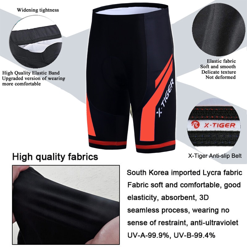X-Tiger Coolmax 5D Cycling Shorts Shockproof - 5 Sizes (Red Blue)