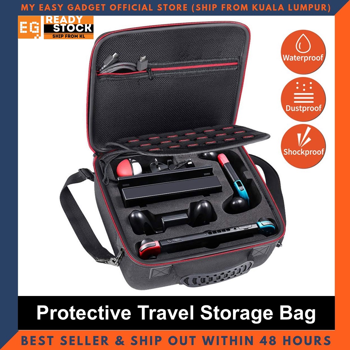Nintendo Switch Hard Shell Carrying Protective Travel Cover Storage Bag