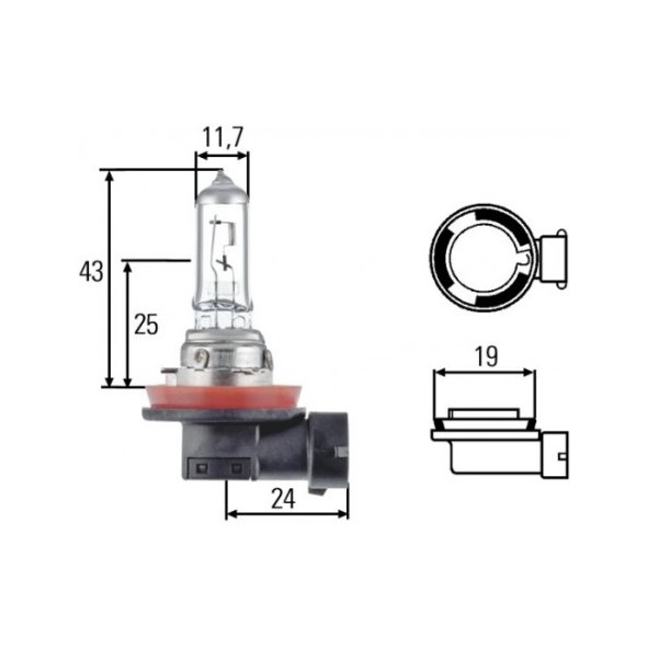 8GH 178 555-111 HELLA H11 Lampadina, faro di profondità H11 12V 55W  PGJ19-2, Alogeno H11, H1112VCP1-E ❱❱❱ prezzo e esperienza