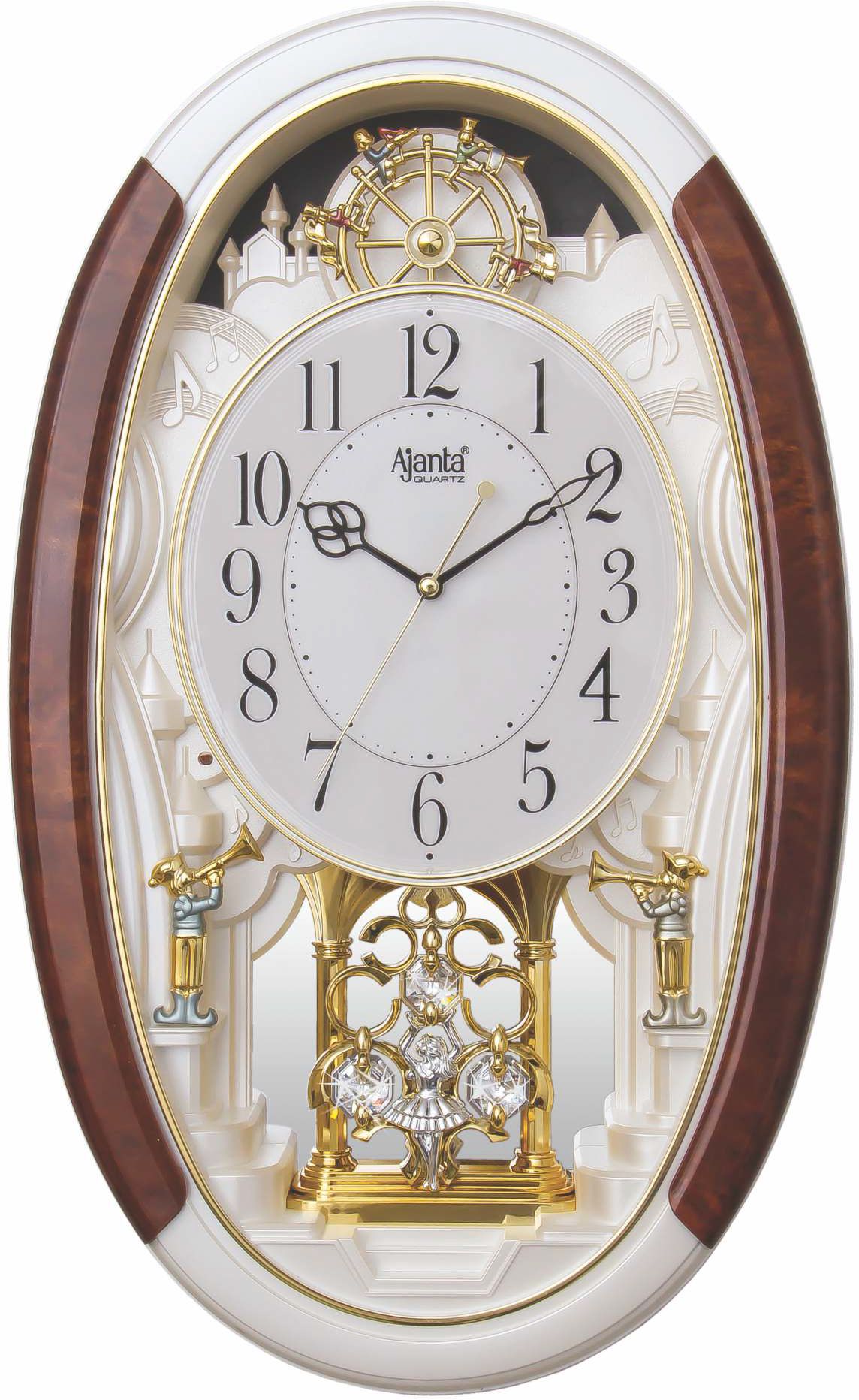 Buy Tpmall Ajanta Music Movements Magic Motion Wall Clock Mm 3527 White1 Year Warranty Eromman