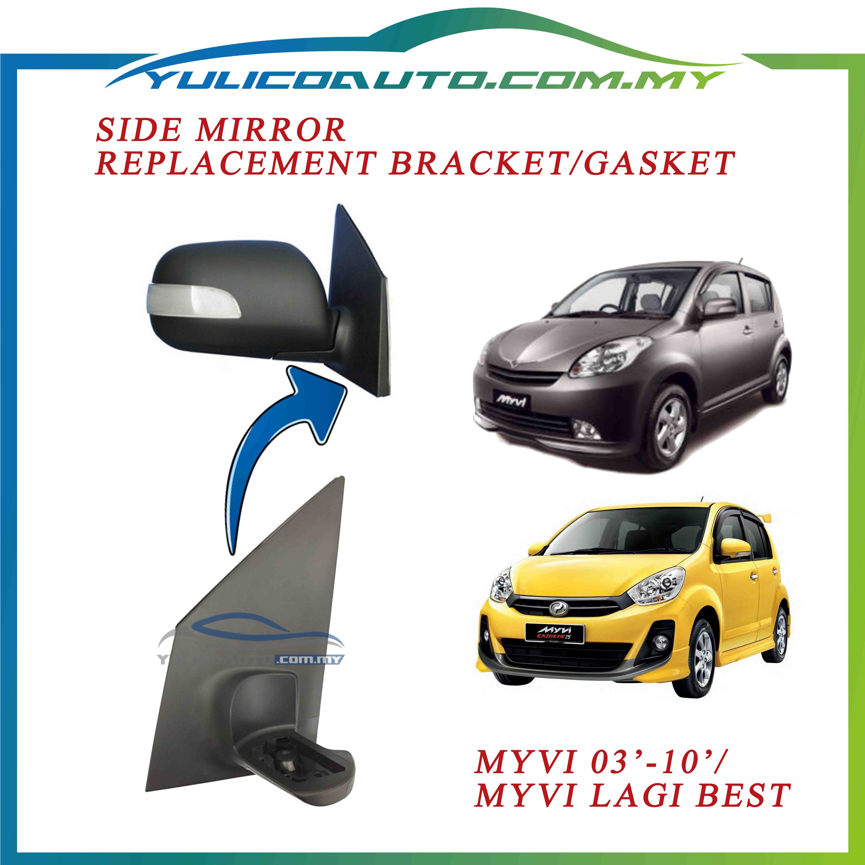 Buy Yulicoauto Perodua Myvi Lagi Best Door Side Mirror Replacement Bracket Gasket Left Eromman