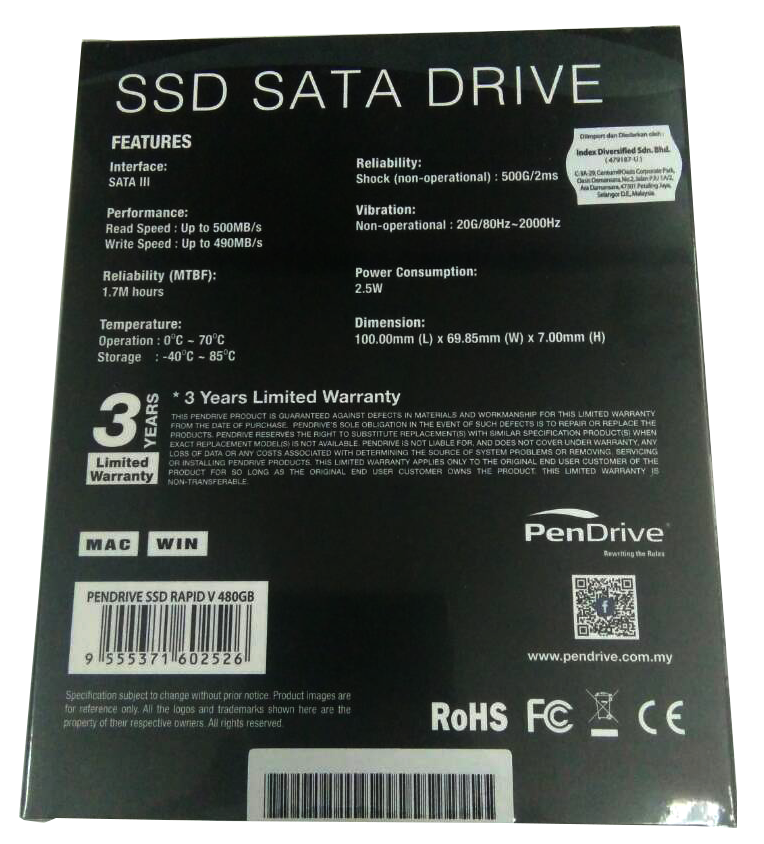 Buy Ipohonline PenDrive 480GB RapidV SSD SATA III 2.5 inch Internal ...