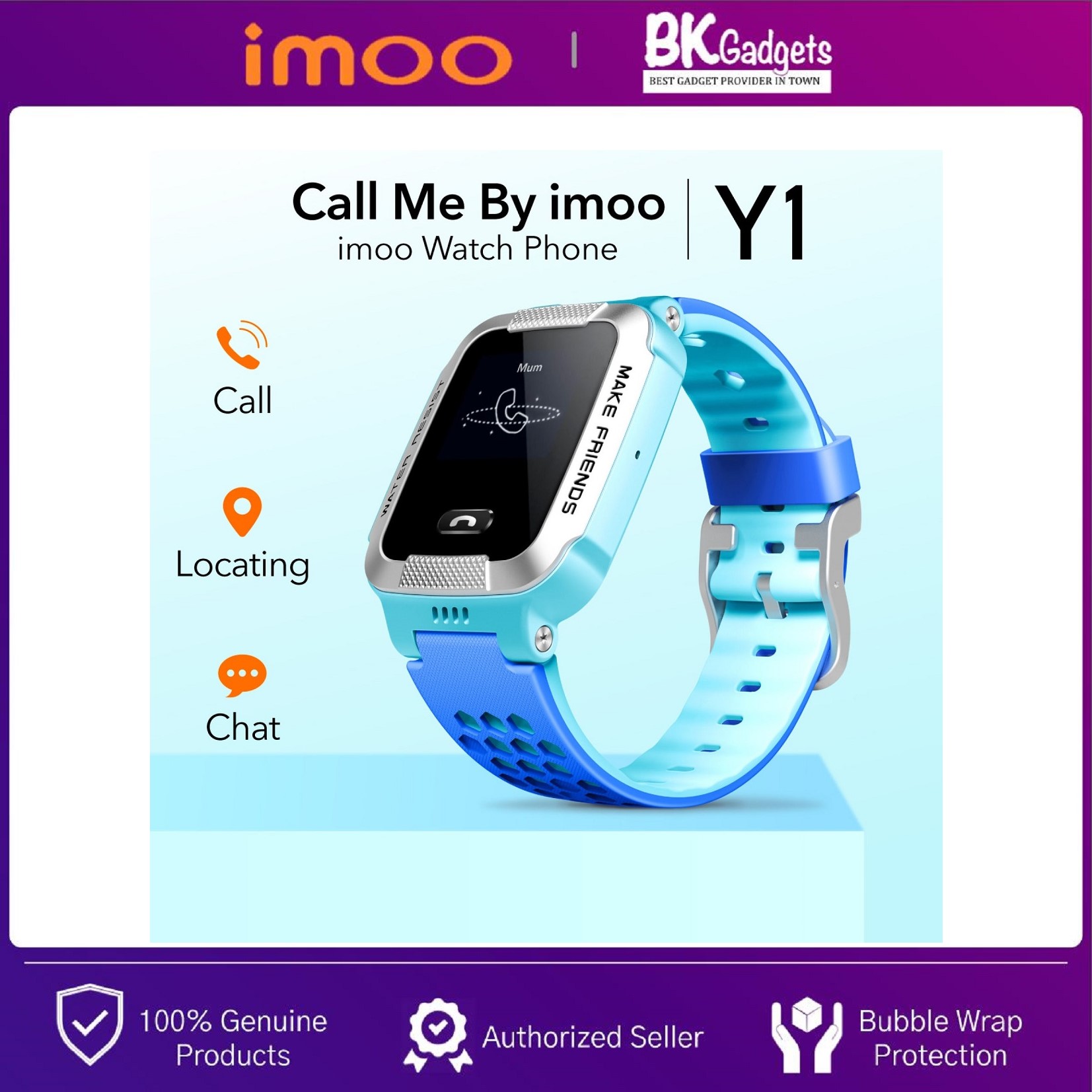 Buy IMOO Watch Phone Y1 Kids Watch (Blue - Purple) | eRomman